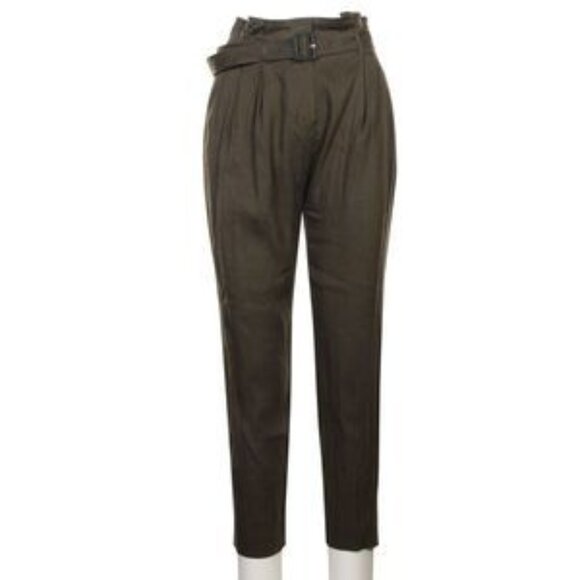 Burberry Pants - Pre Loved Burberry Linen Trousers green FEMALE Pants